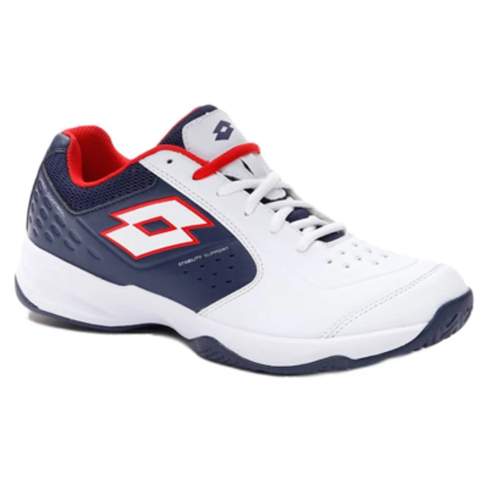 Lotto Space 600 II Men's Tennis Shoe (All White/Navy Blue) 1 Lotto Space 600 II Men's Tennis Shoe (All White/Navy Blue)