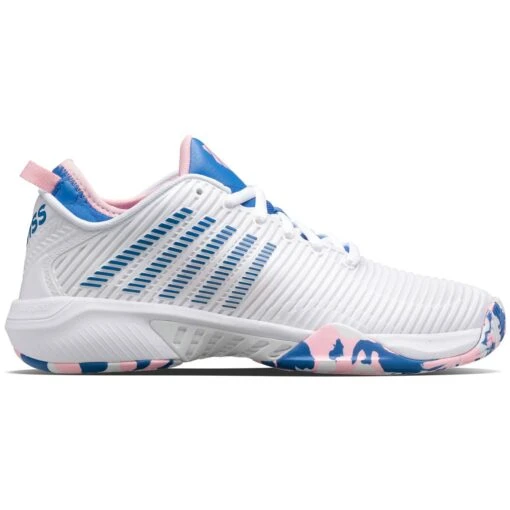 K-Swiss Hypercourt Supreme Women's Tennis Shoe (White/Star Sapphire/Orchid Pink) -Racquet Pro Shop 96615 969.00