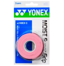 Yonex Moist Super Grip Overgrip 3 Pack (Pink) -Racquet Pro Shop AC148PKMoistSuperPink