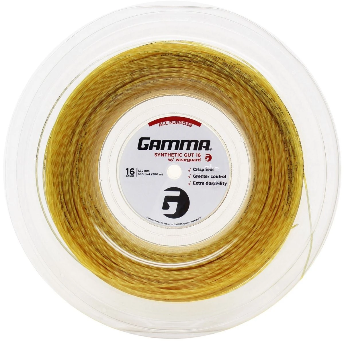Gamma Synthetic Gut 16/1.30 W/ Wearguard Tennis String Reel (Gold) 1 Gamma Synthetic Gut 16/1.30 W/ Wearguard Tennis String Reel (Gold)