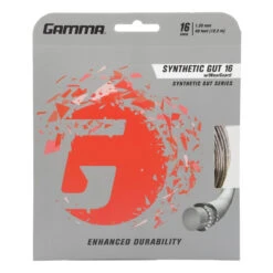 Gamma Synthetic 16/1.30 W/ Wearguard Tennis String (Silver)