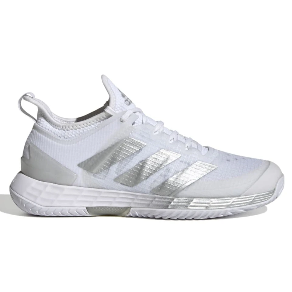 Adidas Adizero Ubersonic 4 Women's Tennis Shoe (White/Silver/Grey) 1 Adidas Adizero Ubersonic 4 Women's Tennis Shoe (White/Silver/Grey)