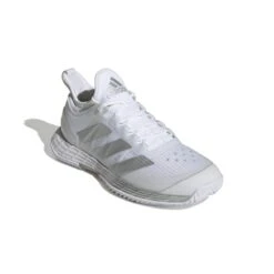 Adidas Adizero Ubersonic 4 Women's Tennis Shoe (White/Silver/Grey) 14 Adidas Adizero Ubersonic 4 Women's Tennis Shoe (White/Silver/Grey) -Racquet Pro Shop GW2513 6 FOOTWEAR Photography FrontLateralTopView white 99a77e7b f392 4e55 928c 035eda52cd9d