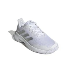 Adidas CourtJam Control Women's Tennis Shoe (White/Silver) -Racquet Pro Shop GY1334 6 FOOTWEAR Photography FrontLateralTopView white 3bc74c06 4b67 44ce 8cef 04a2a4362fe0