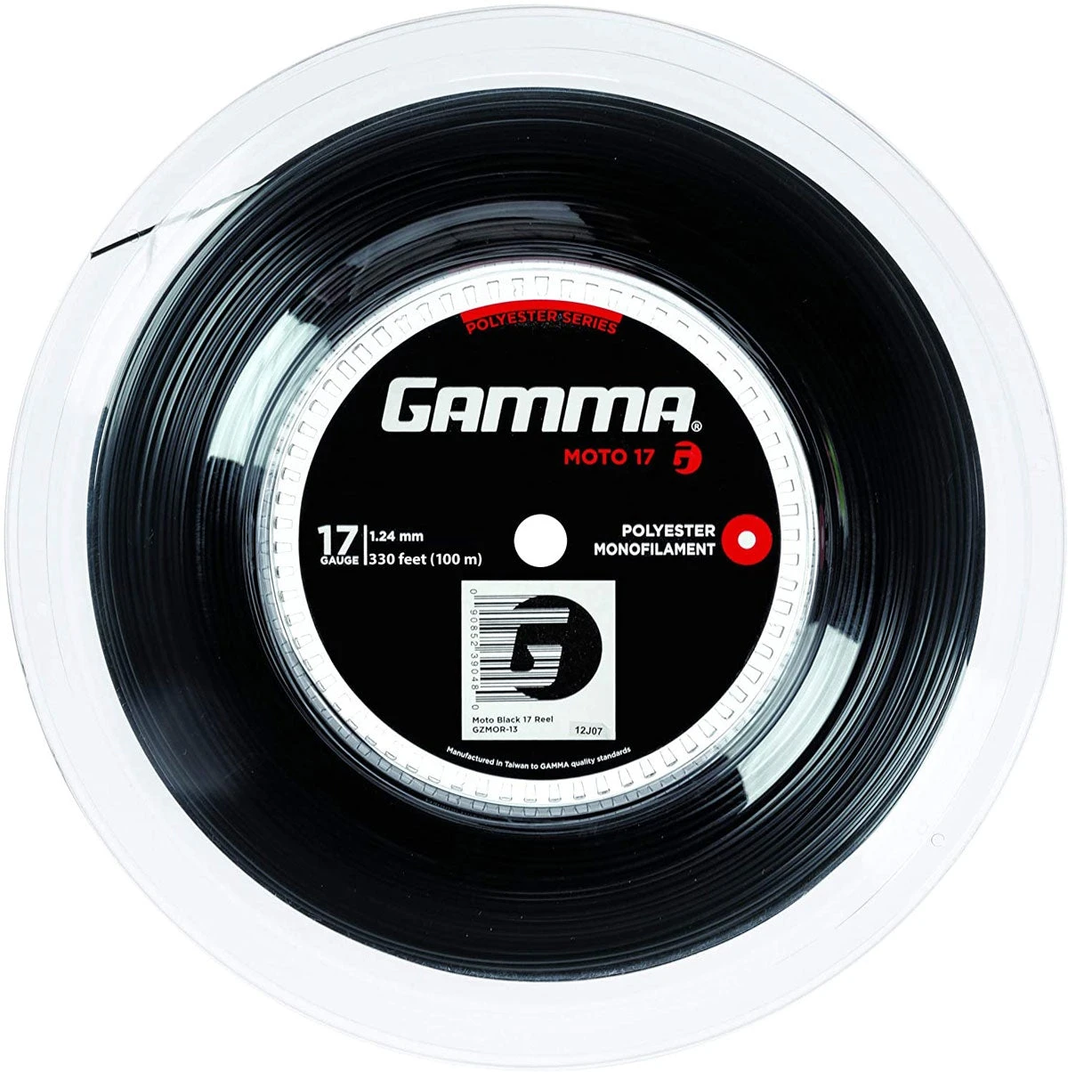Gamma AMP Moto 17/1.24 Tennis String Mini Reel (Black) 1 Gamma AMP Moto 17/1.24 Tennis String Mini Reel (Black)