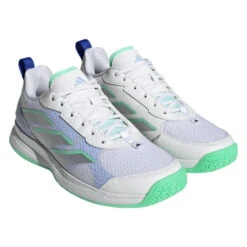 Adidas AvaFlash Women's Tennis Shoe (White/Blue) -Racquet Pro Shop HP5272 6 FOOTWEAR Photography FrontLateralTopView transparent 1