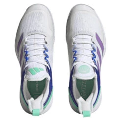Adidas Adizero Ubersonic 4 Women's Tennis Shoe (White) -Racquet Pro Shop HQ8390 3 FOOTWEAR Photography TopPortraitView transparent 1