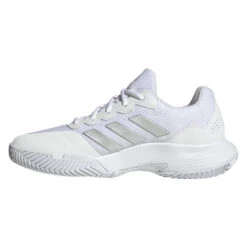 Adidas GameCourt 2 Women's Tennis Shoe (White) 6 Adidas GameCourt 2 Women's Tennis Shoe (White) -Racquet Pro Shop HQ8476 5 FOOTWEAR Photography SideMedialCenterView transparent