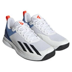 Adidas Courtflash Speed Men's Tennis Shoe (White/Black) -Racquet Pro Shop HQ8481 6 FOOTWEAR Photography FrontLateralTopView transparent
