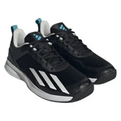Adidas Courtflash Speed Men's Tennis Shoe (Black/White) -Racquet Pro Shop HQ8482 6 FOOTWEAR Photography FrontLateralTopView transparent