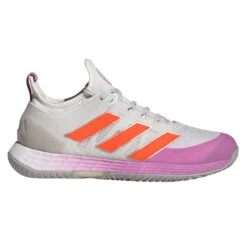 Adidas Adizero Ubersonic 4 Women's Tennis Shoe (White/Impact Orange)