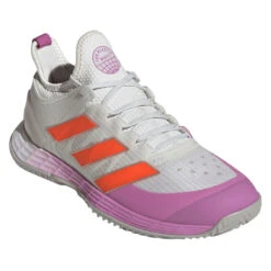 Adidas Adizero Ubersonic 4 Women's Tennis Shoe (White/Impact Orange) -Racquet Pro Shop HR2034 6 FOOTWEAR Photography Front Lateral Top View transparent 8fe184d4 ae5a 42f7 9056 16473e94b0c5