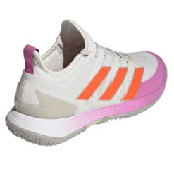 Adidas Adizero Ubersonic 4 Women's Tennis Shoe (White/Impact Orange) -Racquet Pro Shop HR2034 7 FOOTWEAR Photography Back Lateral Top View transparent 0399f846 620e 469c a0a6 a48193a88ff5