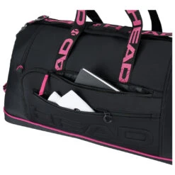Head Coco Duffel 8 Pack Racquet Bag (Black/Pink) -Racquet Pro Shop Presentation 283651 Coco Duffle Bag BKPK 4 1
