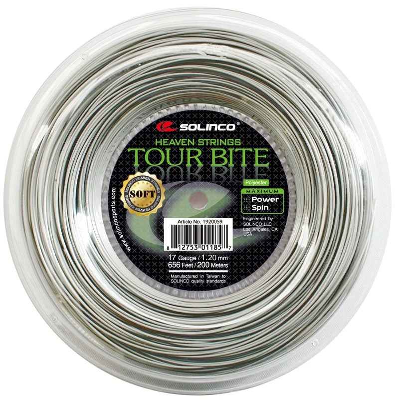 Solinco Tour Bite Soft 17 Tennis String Reel (Silver) 1 Solinco Tour Bite Soft 17 Tennis String Reel (Silver)
