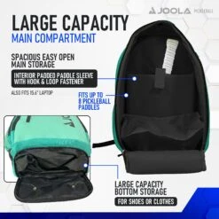 JOOLA Vision II Backpack (Petrol/Teal) -Racquet Pro Shop VisionII Teal1