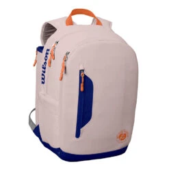 Wilson Premium Roland Garros Backpack Racquet Bag (Oyster Grey/Blue)