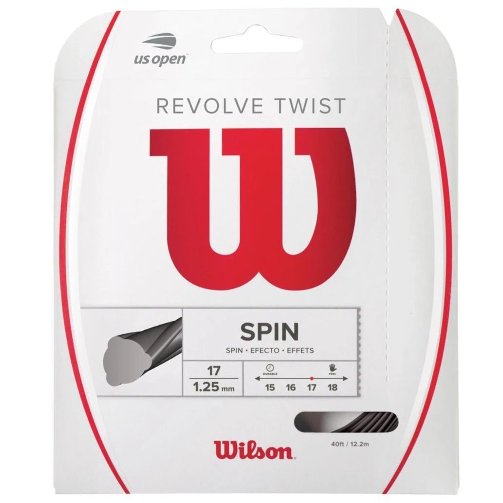 Wilson Revolve Twist 17/1.25 Tennis String (Grey) 1 Wilson Revolve Twist 17/1.25 Tennis String (Grey)