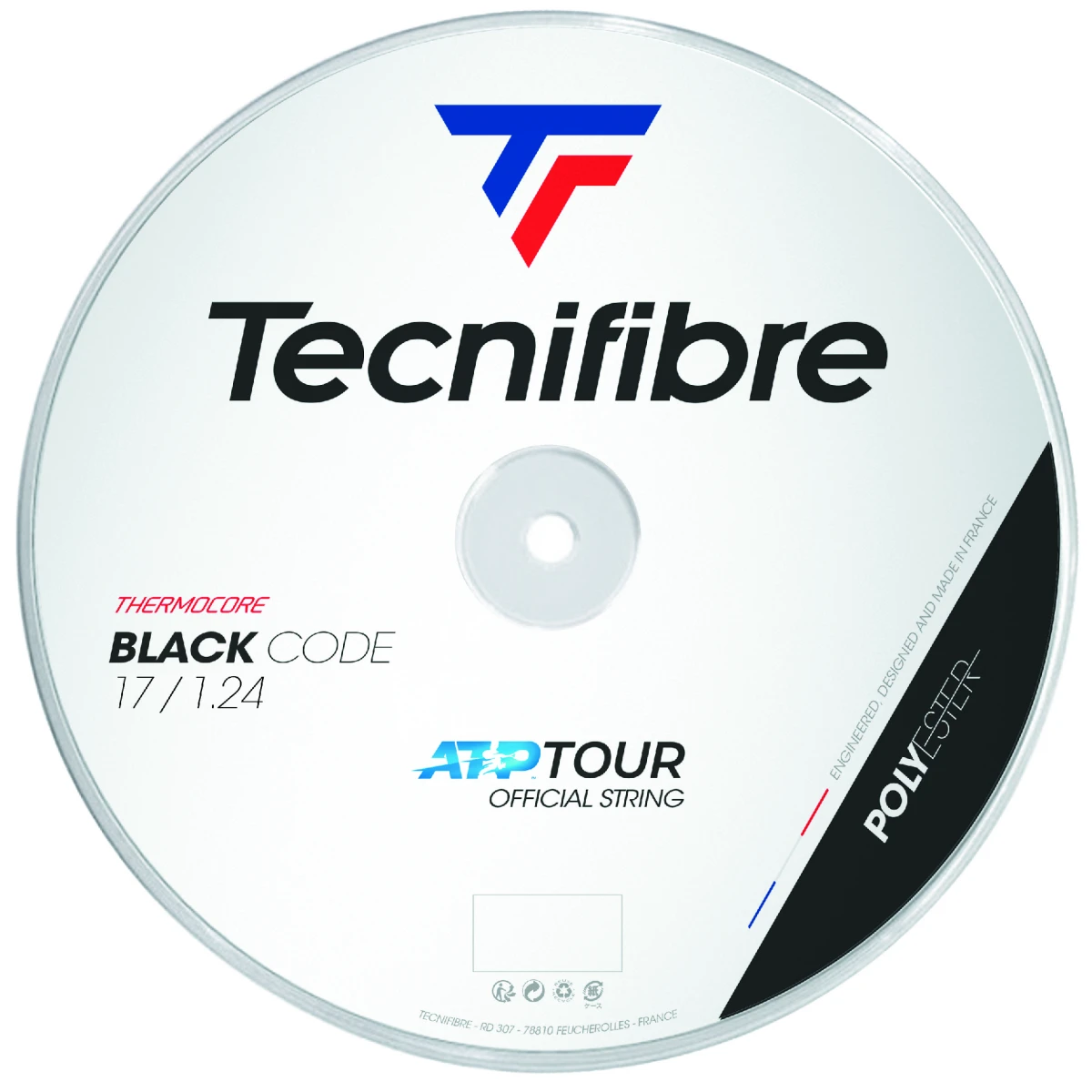 Tecnifibre Black Code 17/1.24 Tennis String Reel (Black) 1 Tecnifibre Black Code 17/1.24 Tennis String Reel (Black)