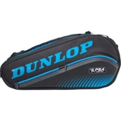 Dunlop PSA 12 Racquet Squash Bag (Black/Blue) -Racquet Pro Shop dunlop psa squash 12 rkt bag black blue side 480x480 da62cfcd aa59 4983 a873 aec2149635a5