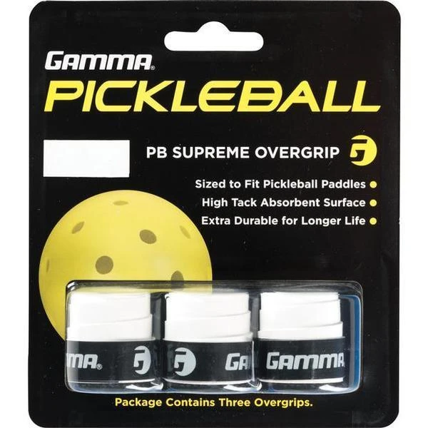 Gamma Pickleball Supreme Overgrip 3 Pack (White) 1 Gamma Pickleball Supreme Overgrip 3 Pack (White)