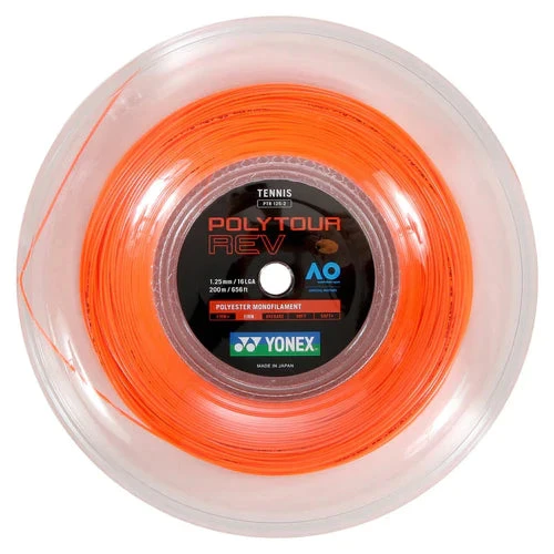 Yonex Poly Tour Rev 16L/1.25 Tennis String Reel (Bright Orange) 1 Yonex Poly Tour Rev 16L/1.25 Tennis String Reel (Bright Orange)